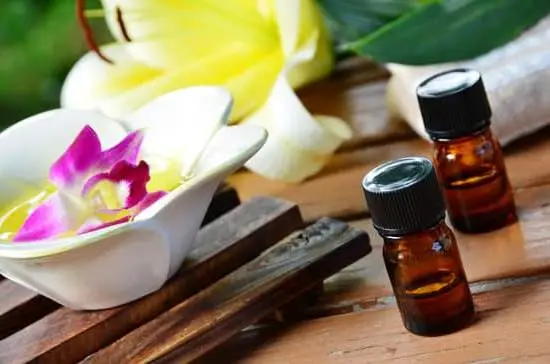 Does Aromatherapy Help Sleep 1 Image of a lavender essential oil bottle with text 'Does Aromatherapy Help Sleep?' in bold